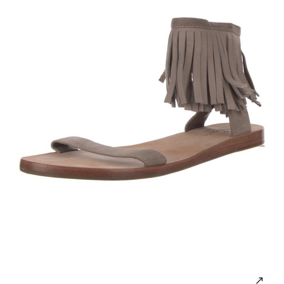 Kate Spade Fringe Ankle Strap Sandals - tan - Picture 1 of 4